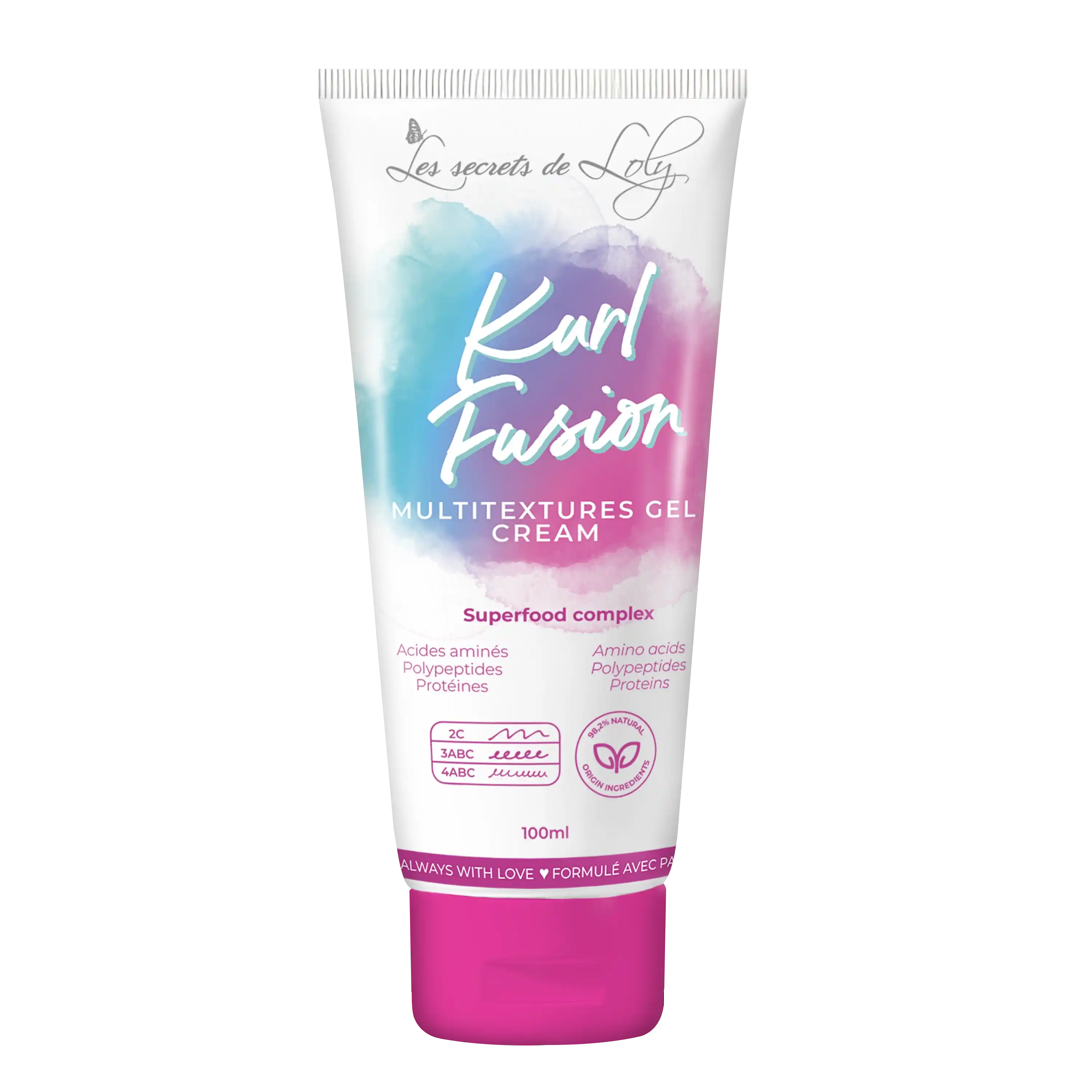 Kurl Fusion 100ml - Gel crème coiffant nourrissant et hydratant pour cheveux multi-texturés, qui ont plusieurs textures
