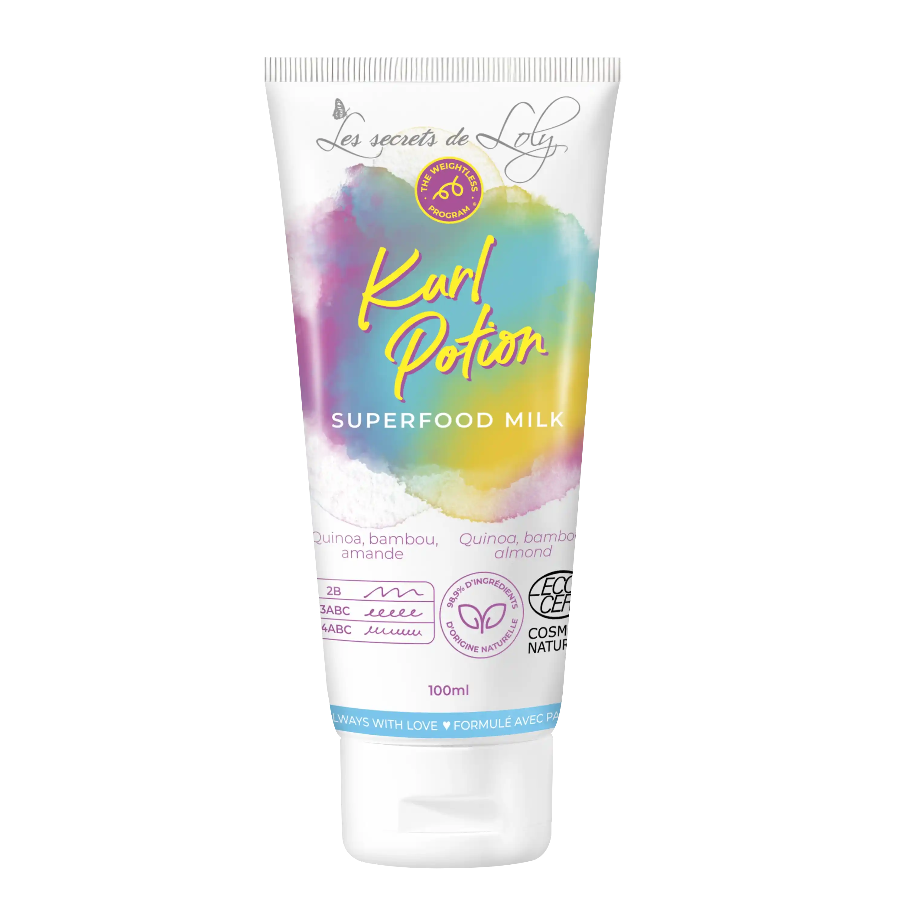 Kurl Potion 100ml - Crème sans rinçage définissante et hydratante pour cheveux ondulés, bouclés ou frisés